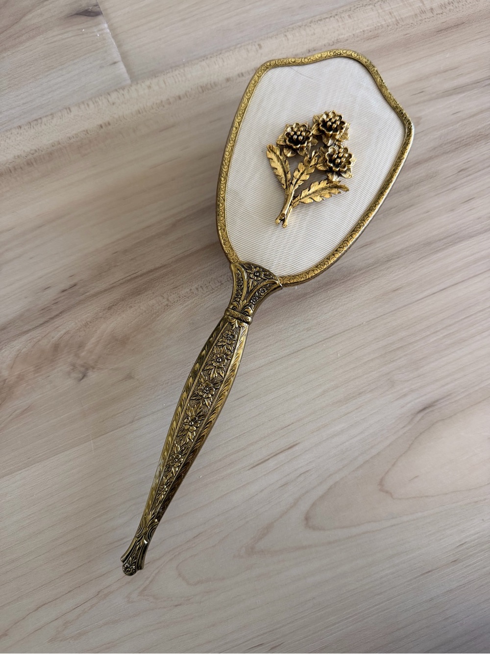Vintage Matson 24k Gold Plated Ornate Metal Hairbrush
